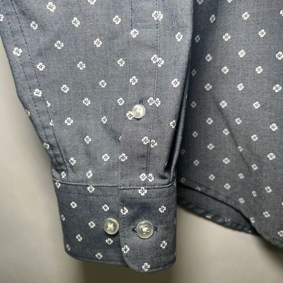 Original Penguin Heritage Slim Fit Button Up Shirt Mens Size S Small Blue Floral - Picture 5 of 9
